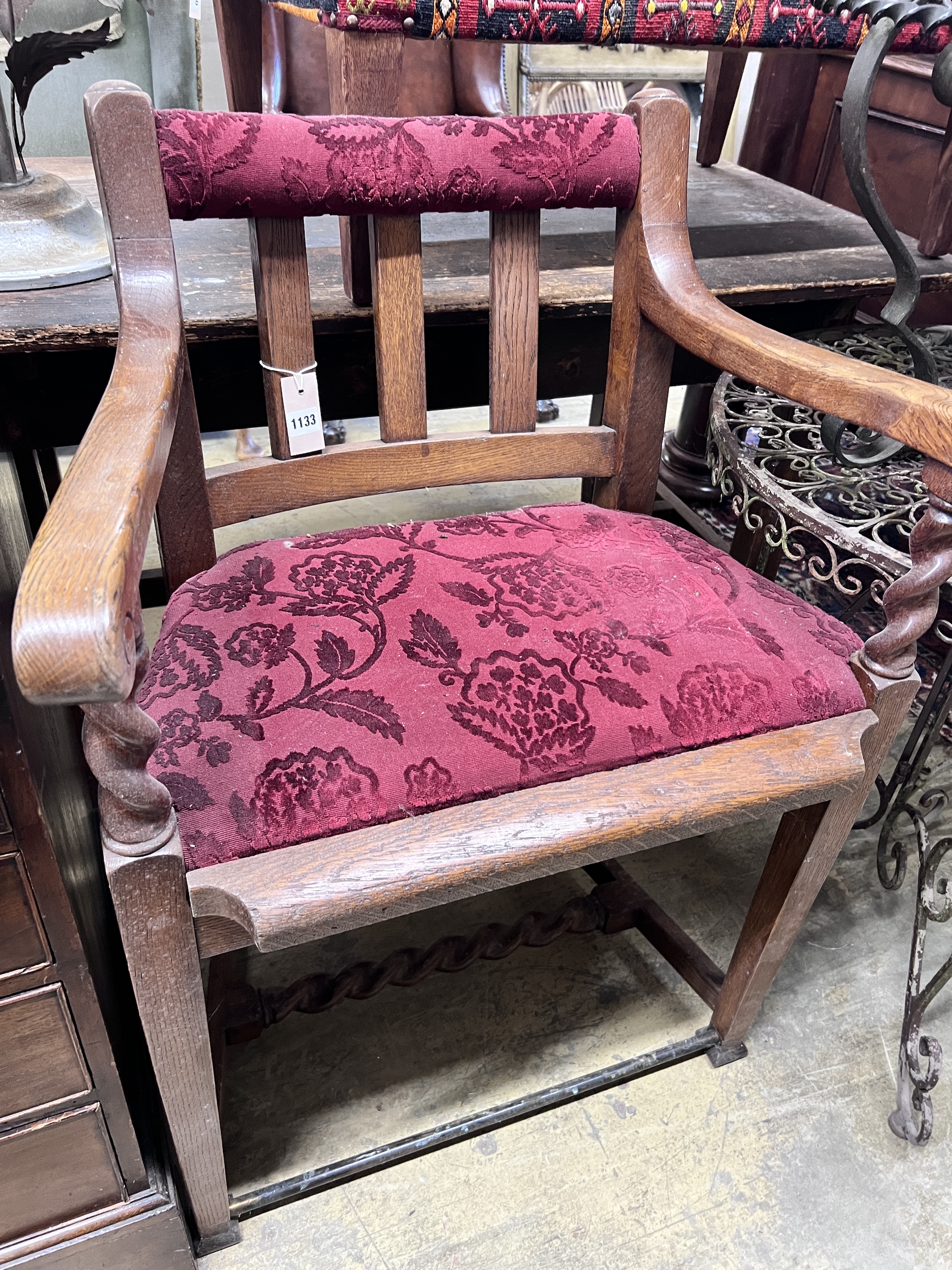 A Victorian oak clerk's chair, width 68cm